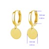 Simple Coin Disc Dangle Hoop Earrings for Women Girls Round