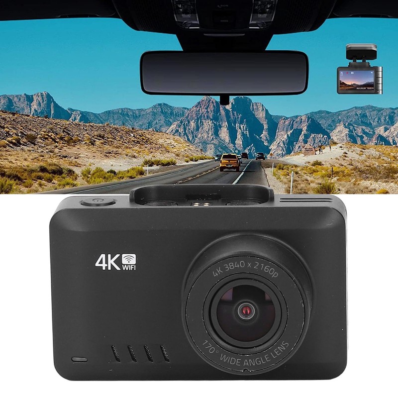 Car Dash Camera 4K 1080P 2.45in IPS Screen 170 Wide