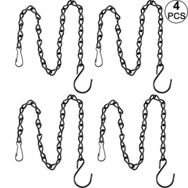 WitBicg Hanging Chain for Hanging Bird Feeders, Birdbaths, Planters and Lanterns, 4 Pack (19.7 inch, Black)
