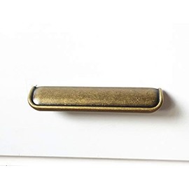 Antique Brass Tab "Ella" Lipped Drawer Handle - Pulls Furniture Cabinet Brass Knobs (XLarge 6-3/4" Length)