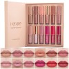 BAISEN DIARY 12-Color Matte & Glossy Liquid Lipstick Set Long