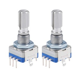 sourcing map 360 Degree Rotary Encoder, Code Switch, Potentiometer, EC11, 7 Pins, 20 mm, Pack of 2