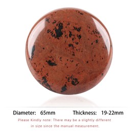 mookaitedecor Mahogany Obsidian Pocket Palm Stone, Polished Round Shaped Energy Stones for Massage Therapy Healing Meditation Home Decor