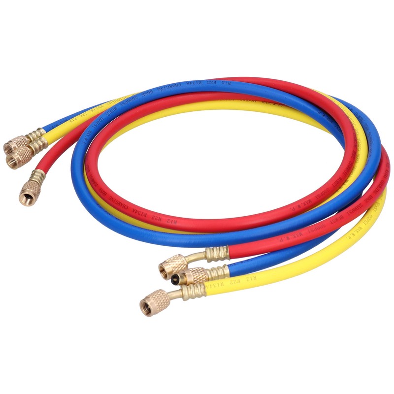 3Pcs AC Charging Hose Detection Liquid Filling Refrigerant Pipe 3Colour