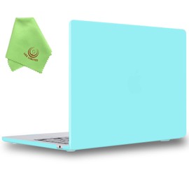 UESWILL Case Compatible with MacBook Air (15 inch, M2/M3/M4, 2023/2024/2025) Model A2941 A3114 A3241 with Touch ID, Matte Hard Shell Cover + Microfiber Cloth, Turquoise
