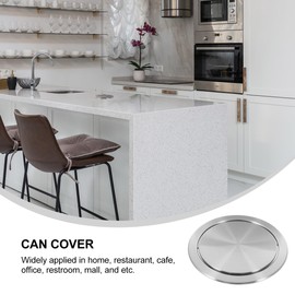 Hemobllo Recessed Counter Trash, Round Recessed Counter Top Cover Trash Bin Lid Auto Flap Trash Can Counter Top Cover