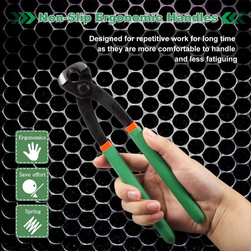 SPEEDWOX 9-Inch Ear Clamp Pliers with Front & Side Crimp