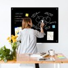QUEENLINK Black Dry Erase Board, 36" x 24" Magnetic Glass