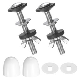 uxcell Toilet Tank Bolts 304 Stainless Steel Toilet Tank Bolt Kit with Stainless Steel Washers, Rubber Washers and Extra Long Nut Screws