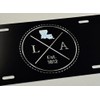 Diamond Etched State of Louisiana LA Car Tag Black Metal