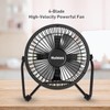 HOLMES 4" Mini High-Velocity Personal Desk Fan, 4 Blades, Adjustable