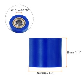 HARFINGTON Chain Roller Pulley Tensioner 10mm Nylon Cylinder Type Guide Wheel Slider for Mini Motorcycle Dirt Bike ATV Go-Kart, Blue
