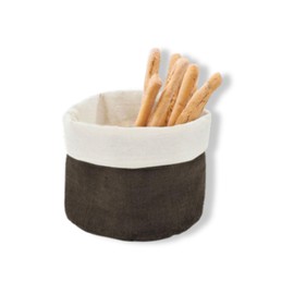 pubblienne Bread Basket in Cotton, Bread Bin Bag, Freshness Saver for Table - Cloth Breadsticks Holder, Always Fresh Bread Container for Restaurants (Dark Brown, 1)