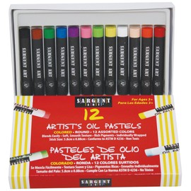 Sargent Art 22-2017 12-Count Oil Pastels Assorted, 5.9 by 0.9-Cm