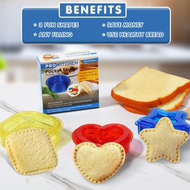 Sandwich Cutter and Sealer，uncrustable sandwich cutter,uncrustable maker,Be suitable for Lunchbox and Bento Box, sandwich cutters for kids lunch,Square/star/heartshaped