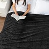 PAVILIA Soft Fleece Queen Bed Blanket Black, Large Fuzzy Plush