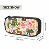 OWCRNEF Canvas Pencil Case Box Large Capacity Christmas Beige Black