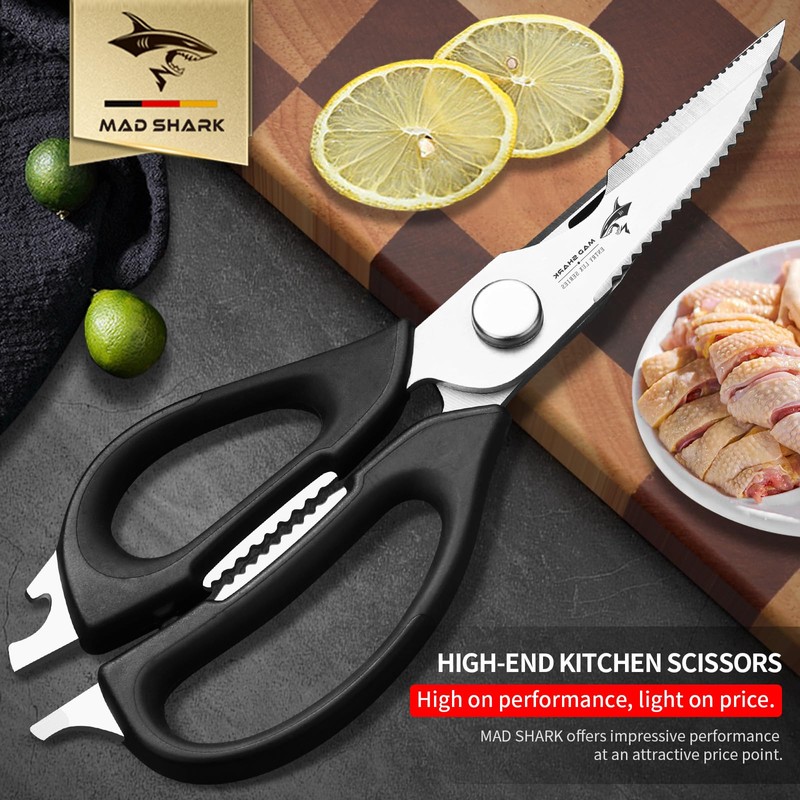 Kitchen Scissors, Dismountable, Stainless Steel Poultry Scissors with Non-Slip Handle,