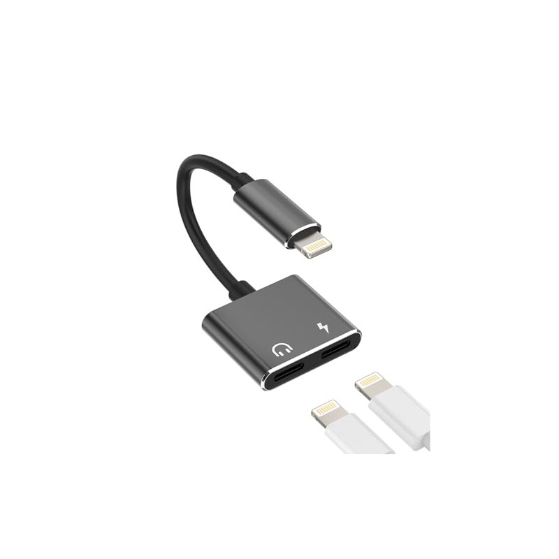 Lightning Jack Earphone Charger Converter Adapter (2 in 1), Apple