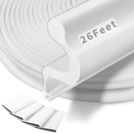 BISOTHAI 26 Feet Long Reach Door Weather Stripping Door Seal with 4 PCS Door Corner Seals, New Upgraded V-Shaped Kerf Weather Stripping for Door Frame Door Insulation Door Soundproofing(Brown)