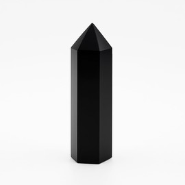 Pandiui23 Stone Tower Obsidian Wand Natural Obsidian Hexagonal Crystal Column Rock Crystal Sticks Obsidian Tower (Obsidian, 7-8cm)