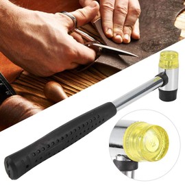 Leather Hand Tool Rubber Hammer Leather Hammer Removable Double Head Nylon Leather Hammer DIY Leather Craft Hand Hammer with Steel Handle (25 mm)