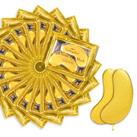 24K Gold Eye Pads, Golden Cooling Moisturising Eye Mask for Dark Circles Puffiness Puffy Eyes, Anti-Ageing Gel Pads for Self-Care for Wrinkles, Dark Circles and Eye Bags