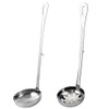 PRETYZOOM 2pcs Slotted Spoon and Soup Ladle Set, Long Handle