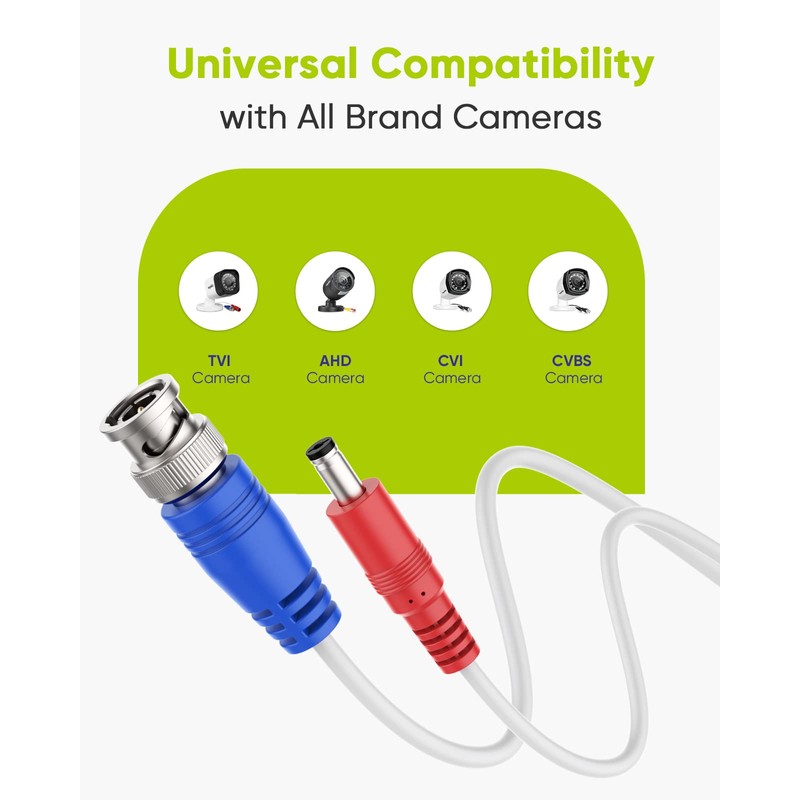SANNCE 30M 100 Feet Video Power Security Camera Cable for