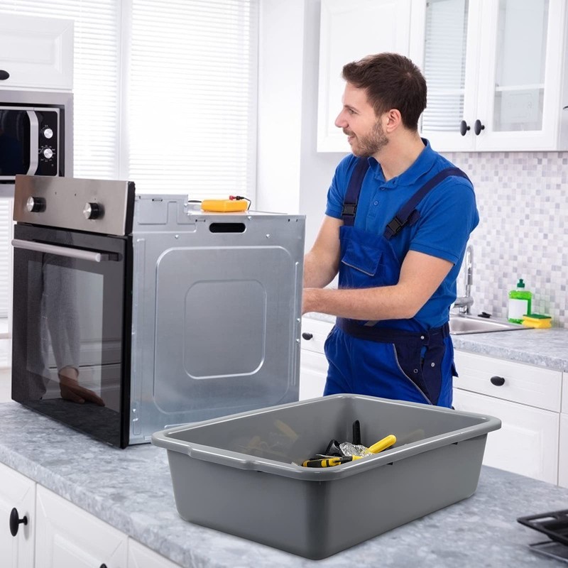 Zopnny Pack of 4 Plastic Bus Tub, Large Commercial Utility