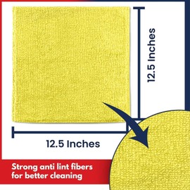 USANOOKS USANOOKS Microfiber Cleaning Cloth Yellow - 8 Pcs 12.5"x12.5" - High Performance - 1200 Washes, Ultra Absorbent Towels Weave Grime & Liquid for Streak-Free Mirror Shine - Car Washing Cloth