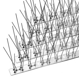 OFFO Bird Spikes with Stainless Steel Base, Durable Bird Spikes Arrow Pigeon Spikes Fence Kit for Keeping Small Bird, Crows and Woodpeckers Away, Covers 10.2 Feet(3.1m)