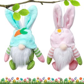 Easter Decoration Gnome, Pack of 4 Plush Easter Bunny Gnome Easter Pendants, Spring Decoration, Easter Bunny Dolls, Gnome for Easter Decoration, Easter Bunny Gnome Decoration, Easter Party Gifts,