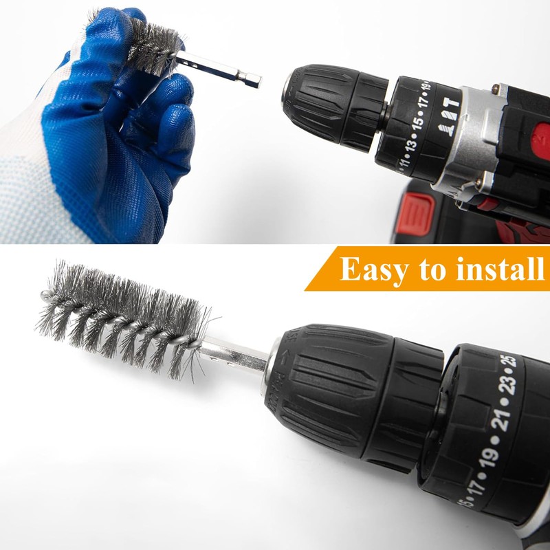 8 PCS Stainless Steel Wire Bore Brushes, Wire Brush Set