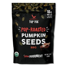 Top Fox Snacks - Organic Pop-Roasted Pumpkin Seeds I Healthy Protein Snacks- Gluten Free- Keto and Vegan Friendly (BBQ, 3.5oz - 2 pack)