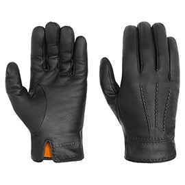 Stetson Soft Nappa Leather Gloves Men's - Finger Gloves with Cotton Lining - Leather Gloves (Goat) Autumn/Winter - Men's Gloves -