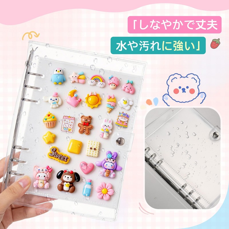 Seal Notebook, A6, Large, Clear, 6-Hole Binder | Includes 20