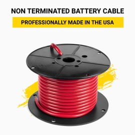 Spartan Power Battery Cable, 100% Pure Copper Wire, Automotive, Inverter, MPPT, Car Audio Speaker Amp Stereo, RV Trailer, Made in USA