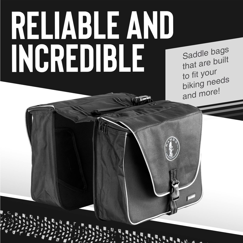Rambo Bikes Double Saddle Bag - 20L Capacity Waterproof Bag