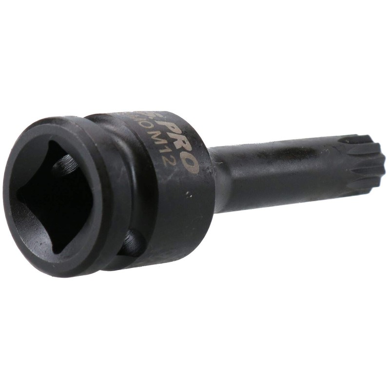 M12 x 78mm Spline Bit Triple Square Impacted Extra Long