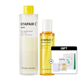 Nature Republic Vitapair C Large Capacity Blemish Serum 90ml + Toner (40 cotton pads + shopping bag included) / 네이처리퍼블릭 비타페어 C 대용량 잡티 세럼 90m + 토너 (화장솜 40P+쇼핑백 증