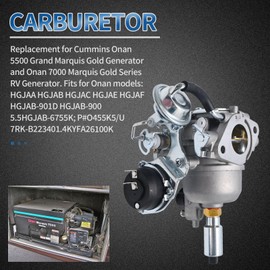 Anxingo 541-0765 Carburetor for Onan 5500 7000 RV Generator Replacement for Onan Gasoline Marquis HGJ Series HGJAA HGJAB HGJAC HGJAE HGJAF Replaces 146-0774 141-0982 141-0983