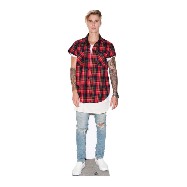 STAR CUTOUTS Official 172cm Tall Justin Bieber Purpose Life Size Cardboard Cut Out, Multi Colour, 172 x 53 x 172 cm, Multicolor