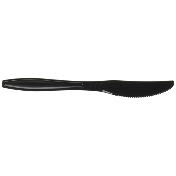 Fineline Settings Disposable Plastic Knives | Black | Flairware Collection | Pack of 100 Knife, 8 inches