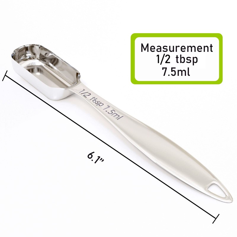 BERYLER 1PCS 1/2Tablespoon (1.5tsp, 7.5ml) Single Measuring Spoon, Individual Stainless