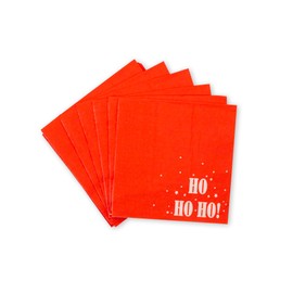 PUKKA party “Ho Ho Ho” Christmas Napkins – 16 Printed 2-Ply Napkins Measuring 32 x 32cm Flat and 16 x 16cm Folded for Festive Home and Office Celebrations for Kids & Adults – Recyclable Card Packaging