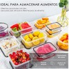 Juego de recipientes herméticos de plástico para almacenamiento de alimento