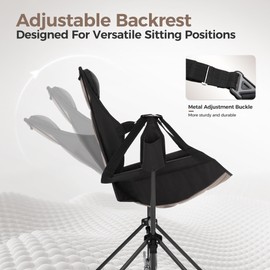 ALPHA CAMP Hammock Folding Rocking Chair with Cup Drink Holder, High Back Padded Swinging Chair for Outdoor,Camping, Lawn,Backyard,Picnic, Steel, Heavy Duty Portable Oversized(Black)