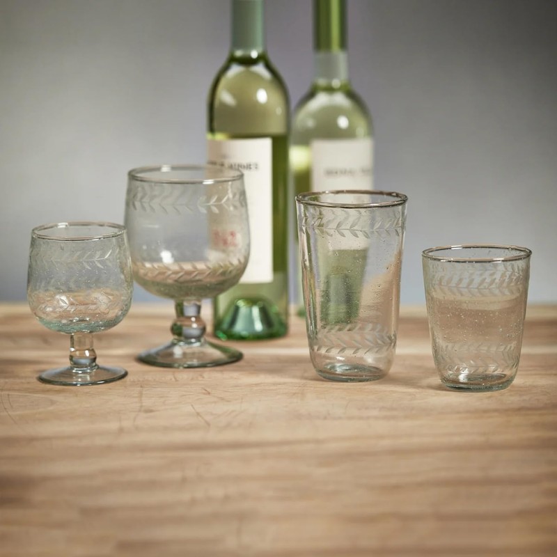 Zodax Tuscan Handmade Etched Glass - Sets of 4 (Highball)
