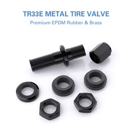 CKAuto 5 Pcs VS33/TR33E Tubeless Metal Clamp-in Valve Stems, Black Finish